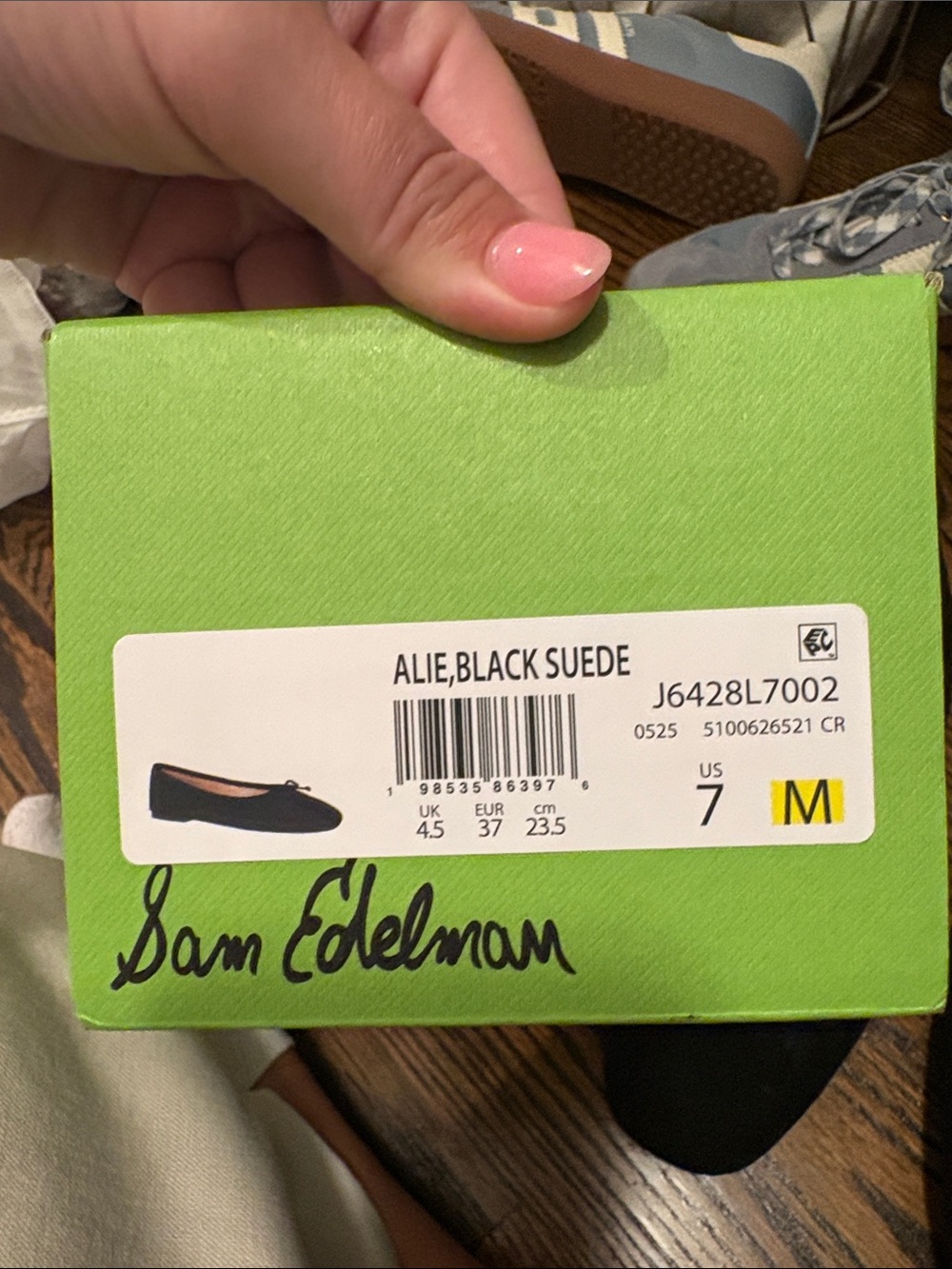 Sam Edelman Black Suede Ballet Flats with Bow - Picture 4 of 4